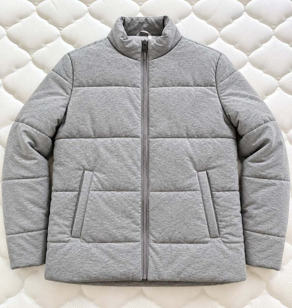 Soybu Mens Puffer Jacket XL Gray Stretch Full Zip Insulated Coat